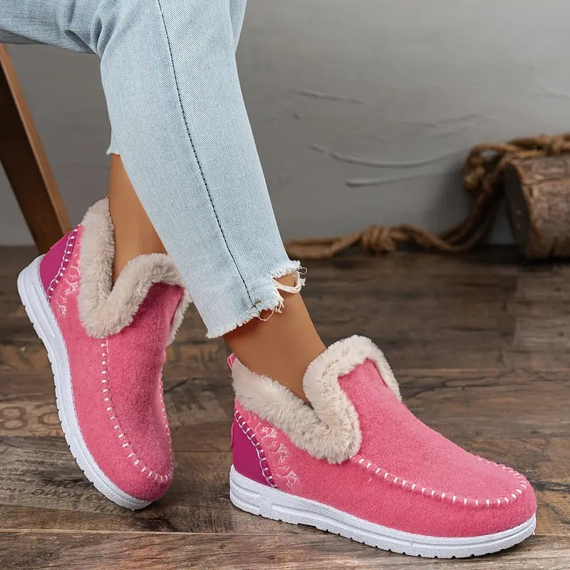 bottines d’hiver douillettes avec doublure en peluche