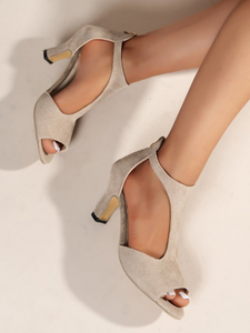 Sandales à Talons Hauts Peep Toe pour Femme