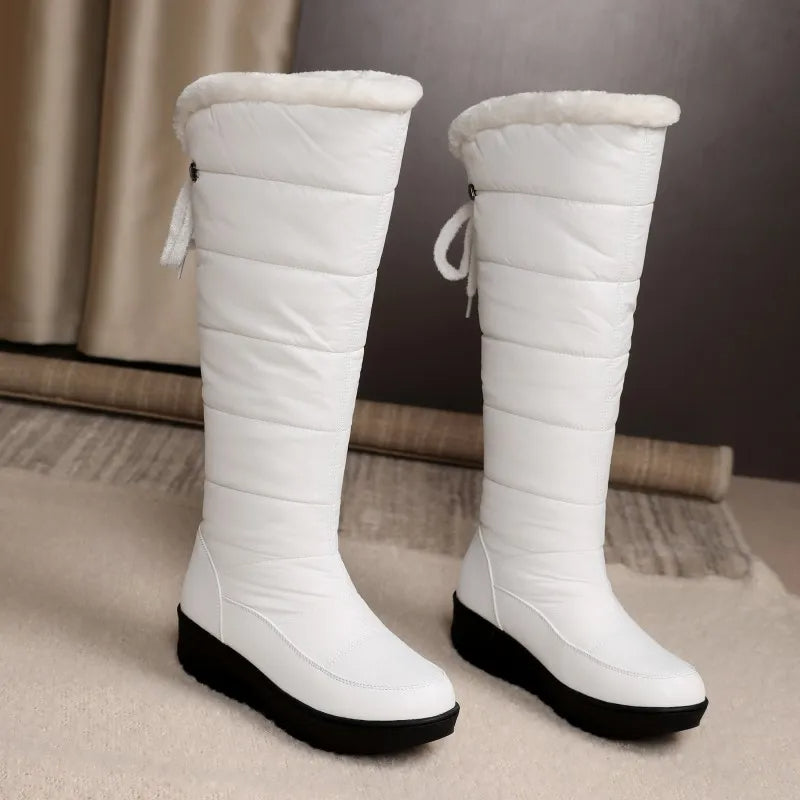 Bottes de neige imperméables à semelle épaisse