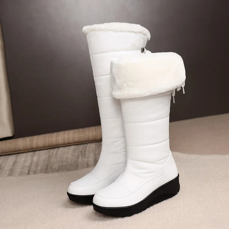 Bottes de neige imperméables à semelle épaisse