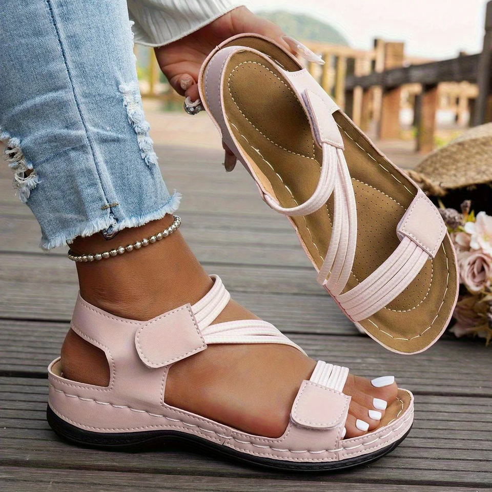 Sandales ortho-confort femme à fermeture ajustable