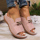 Sandales à Plateforme Style Romain avec Boucle Métallique