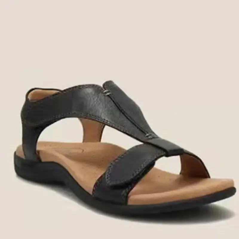 Sandales cuir confort femme à scratch