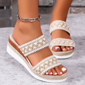 Sandales mules bohèmes à plateforme