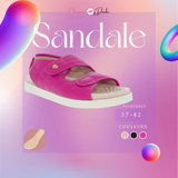 Sandale plate velcro ultra-douce avec semelle Reflex-Sense pour femmes