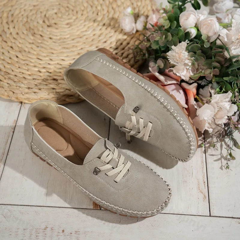 Mocassins femme confort à lacets