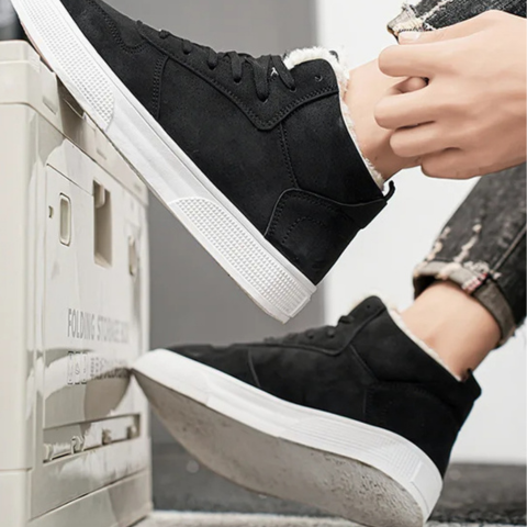 Baskets mi-hautes unisexes à lacets