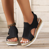 Sandales compensées en maille confortables