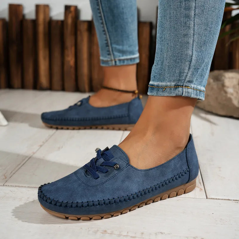 Mocassins femme confort à lacets