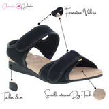 Sandale anti-transpirante velcro ultra-confortable pour femmes avec semelle Dry-Tech