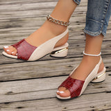 Sandales Slingback Effet Croco – Élégance Chic à Petit Talon