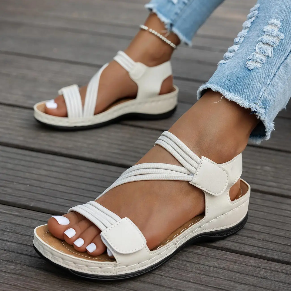 Sandales ortho-confort femme à fermeture ajustable