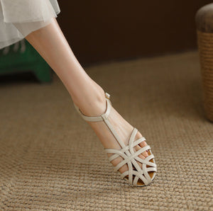 Sandales Plates Élégantes en Forme de T