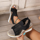 Sandales compensées en maille confortables