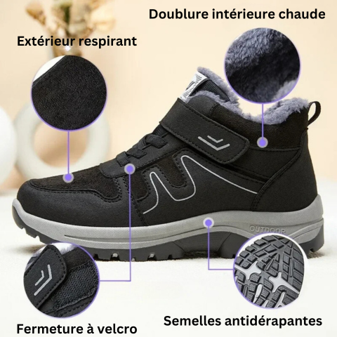 Bottes d'Hiver Unisexes en Cuir suédé