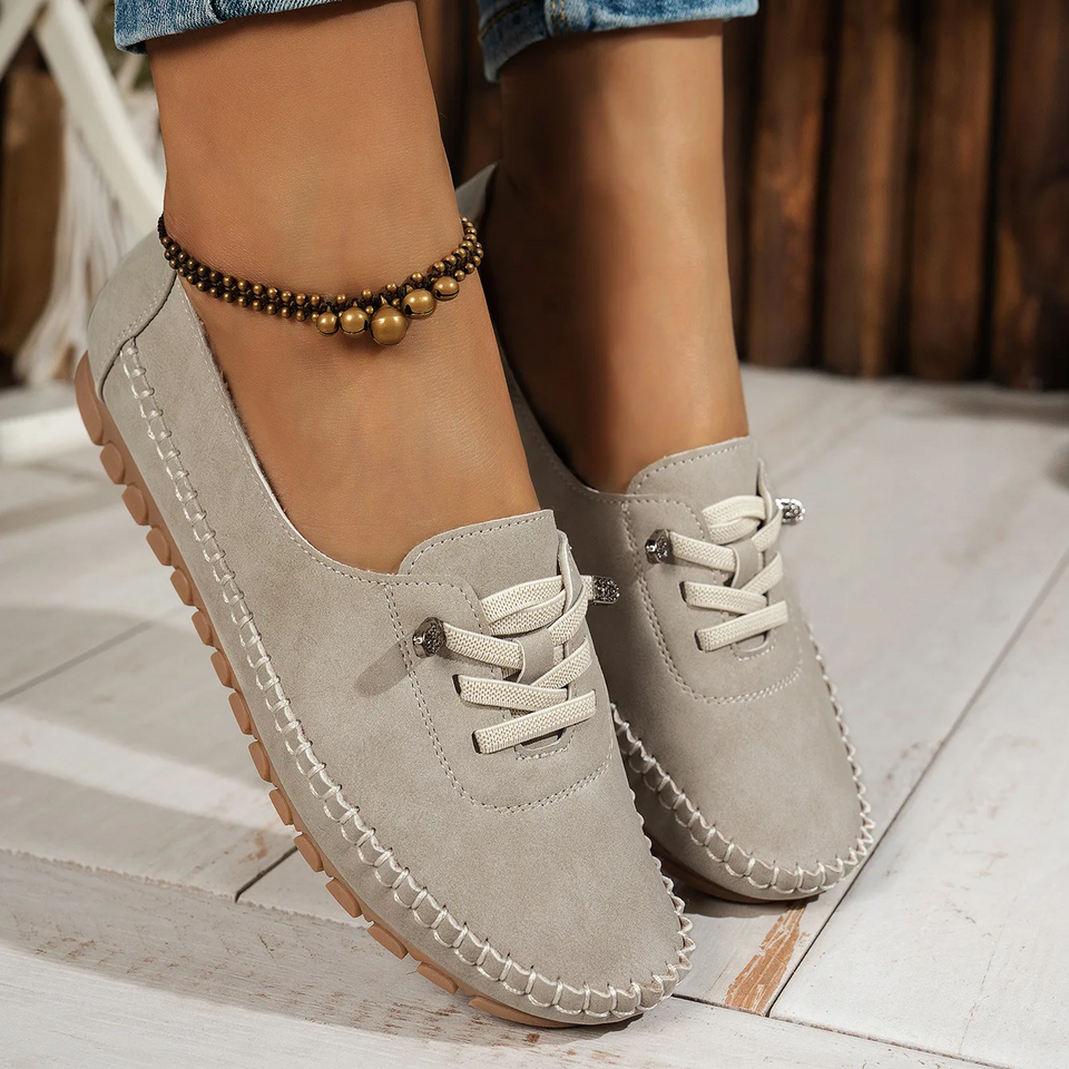 Mocassins femme confort à lacets
