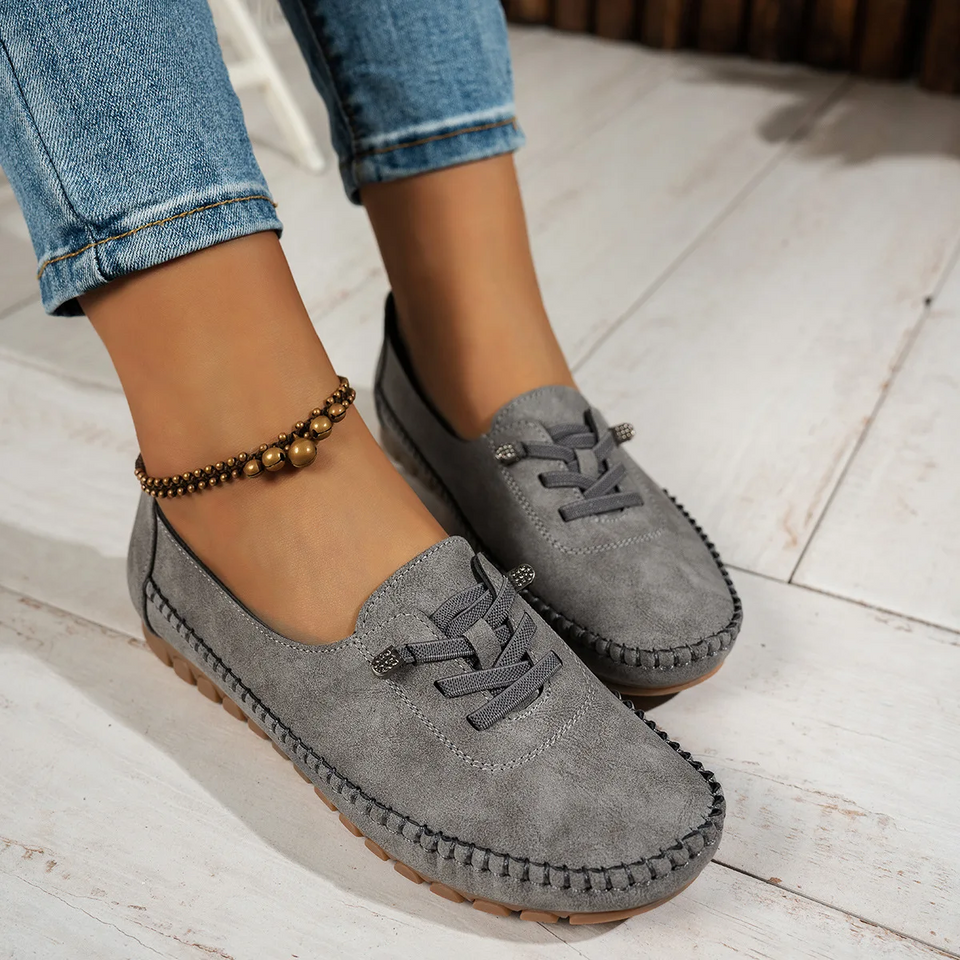 Mocassins femme confort à lacets