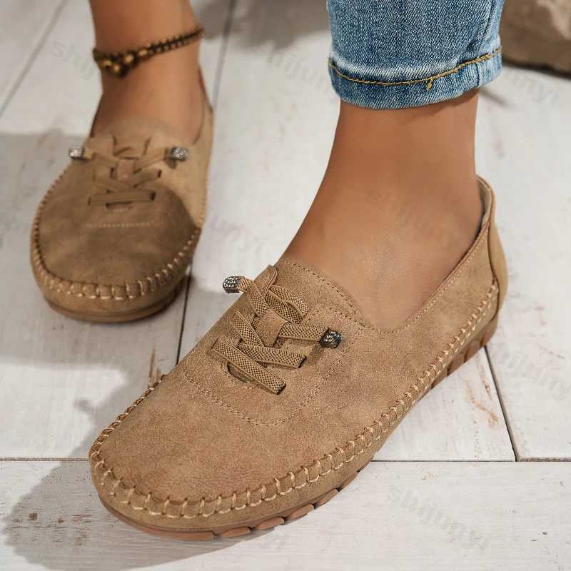 Mocassins femme confort à lacets