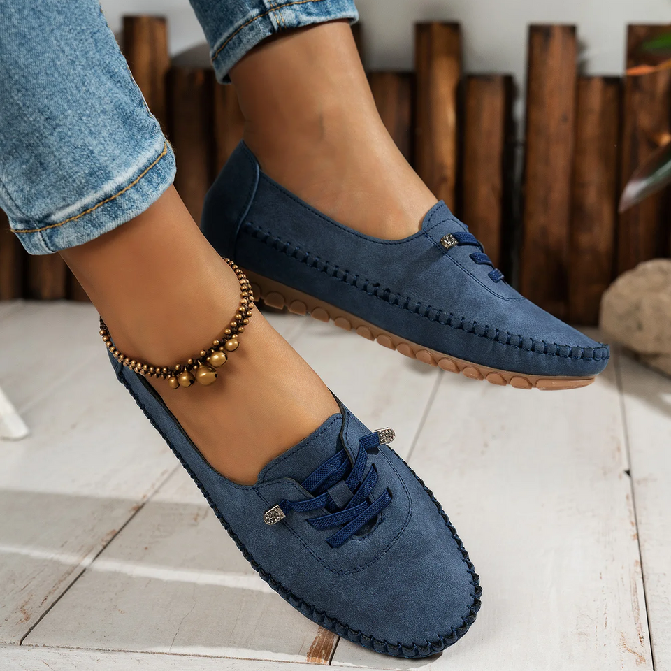 Mocassins femme confort à lacets