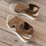 Sandales compensées en maille confortables