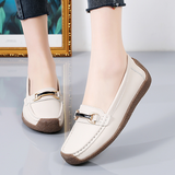 mocassins élégants et polyvalents avec boucle en métal pour femme