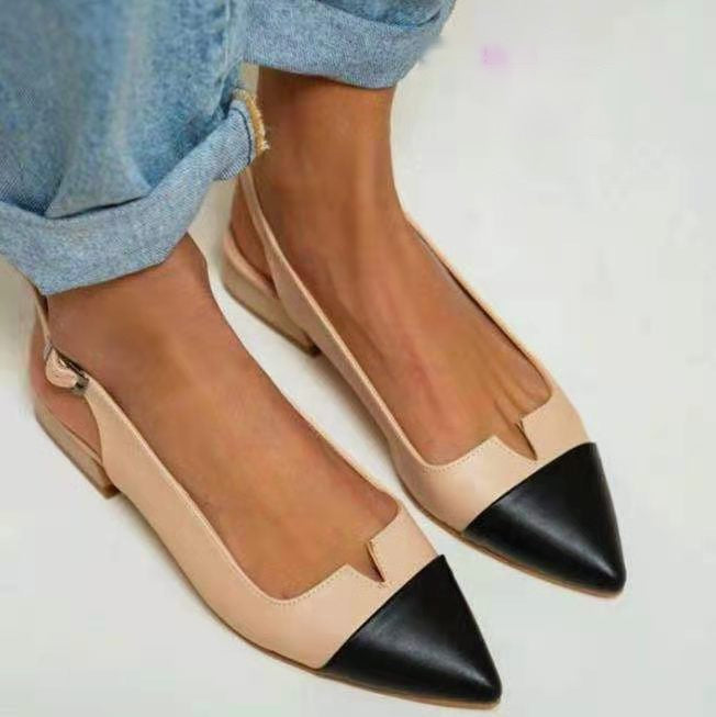 Ballerines Slingback Bicolores – Élégance Chic et Intemporelle