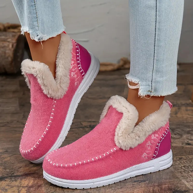 bottines d’hiver douillettes avec doublure en peluche