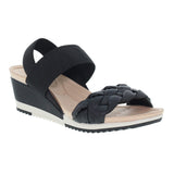 Sandale anti-transpirante compensée ultra-confortable avec double bride élastique pour femmes (DRY-TECH)