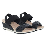 Sandale anti-transpirante compensée ultra-confortable avec double bride élastique pour femmes (DRY-TECH)