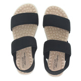 Sandale plate ultra-douce avec double bride élastique pour femmes