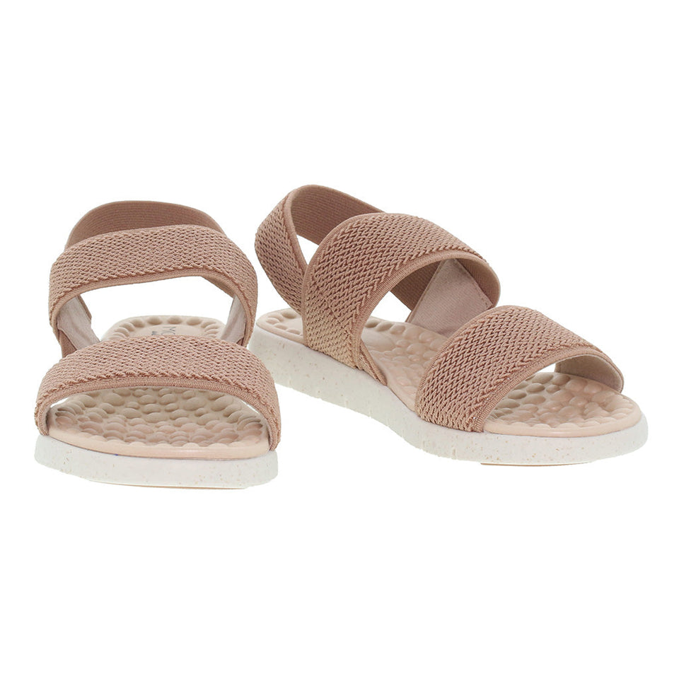 Sandale plate ultra-douce avec double bride élastique pour femmes