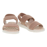 Sandale plate ultra-douce avec double bride élastique pour femmes