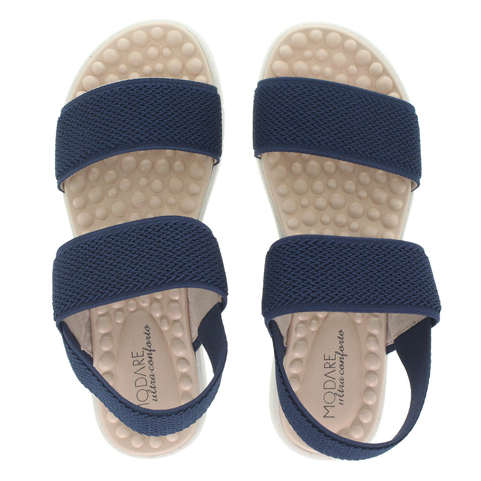 Sandale plate ultra-douce avec double bride élastique pour femmes