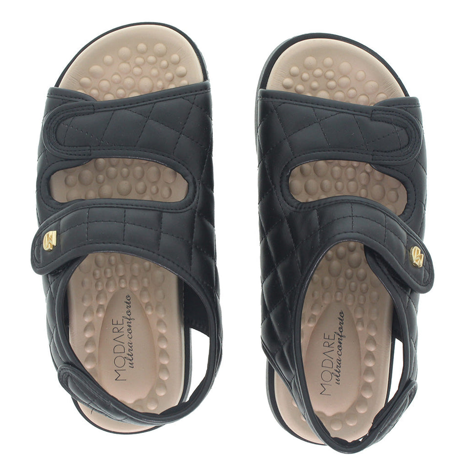 Sandale plate velcro ultra-douce avec semelle Reflex-Sense pour femmes