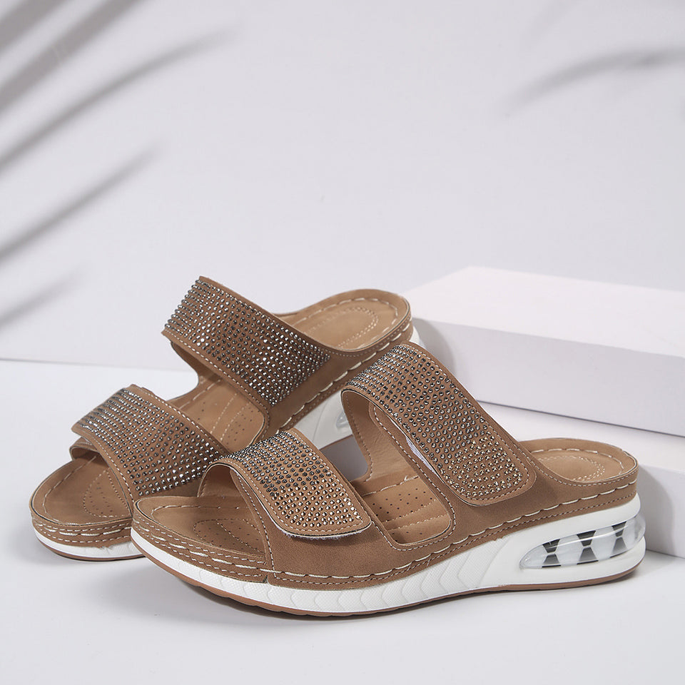 Sandales mules confort à strass