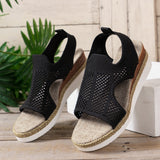 Sandales compensées en maille confortables