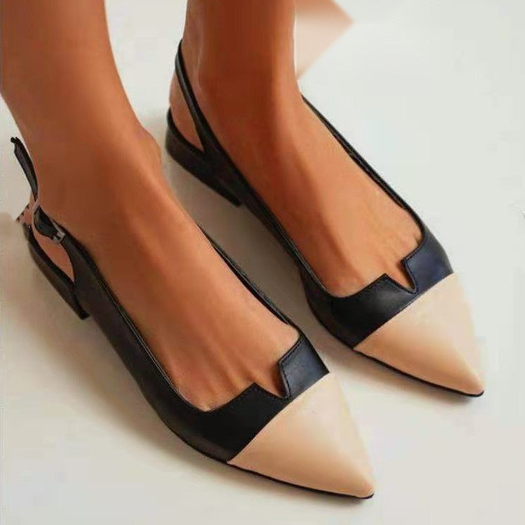Ballerines Slingback Bicolores – Élégance Chic et Intemporelle