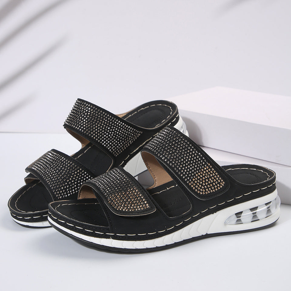 Sandales mules confort à strass