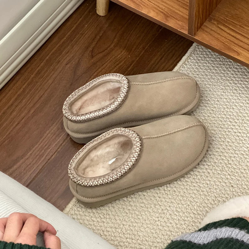 nouvelles pantoufles en laine pour femmes