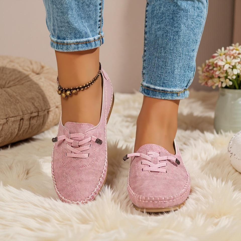 Mocassins femme confort à lacets