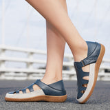 sandales vintage en cuir pour femme