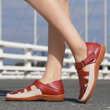 sandales vintage en cuir pour femme