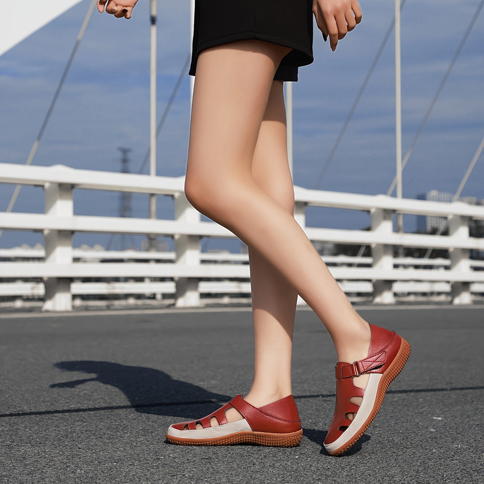 sandales vintage en cuir pour femme