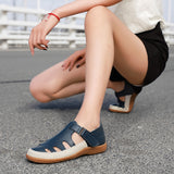 sandales vintage en cuir pour femme