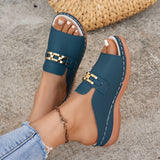 Sandales à Plateforme Style Romain avec Boucle Métallique