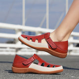 sandales vintage en cuir pour femme