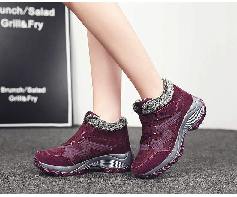 Bottines d'hiver en peluche chaudes pour femmes