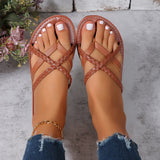 sandales tongs à design tressé pour femme