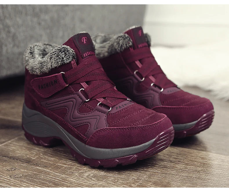 Bottines d'hiver en peluche chaudes pour femmes