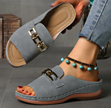 Sandales à Plateforme Style Romain avec Boucle Métallique